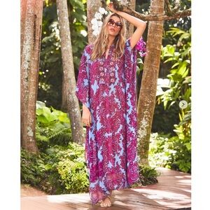 NWT Lilly Pulitzer Julieta Embellished Caftan Maxi Abaco Blue size L/XL